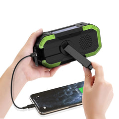 All-In-One Weatherproof Survival Battery Pack with Hand Crank Radio and Bluetooth Speaker