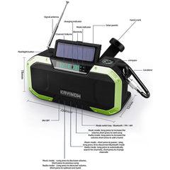 All-In-One Weatherproof Survival Battery Pack with Hand Crank Radio and Bluetooth Speaker