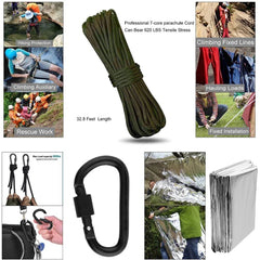 15-in-1 Emergency Survival Kit - Camping, Travel & Wilderness Adventure Gear, Multifunctional Defense & First Aid Kit, SOS Tool