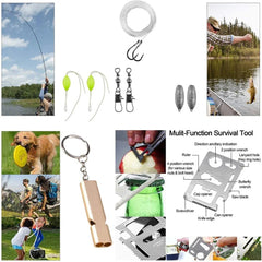15-in-1 Emergency Survival Kit - Camping, Travel & Wilderness Adventure Gear, Multifunctional Defense & First Aid Kit, SOS Tool